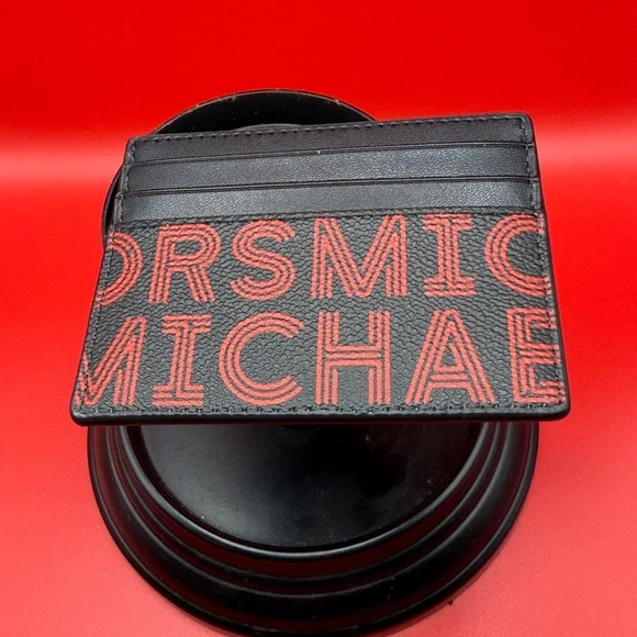 Michael Kors Black Card Holder with Red Lettering - Picture 2 of 2